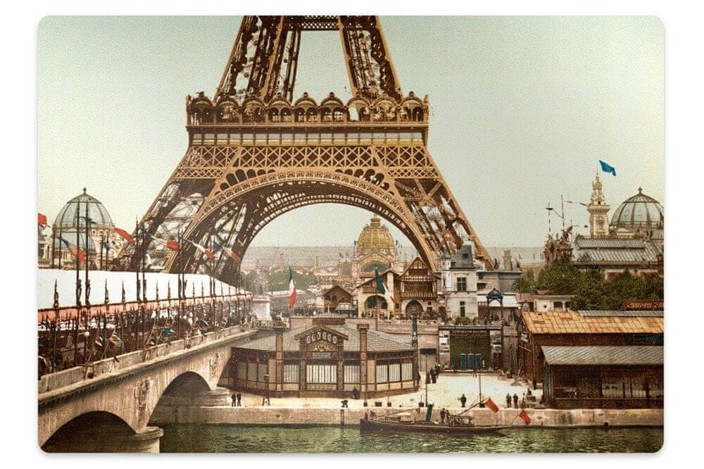 kobercomat.sk Ochranná podložka pod stoličku Eiffelova veža retro 120x90 cm 2 cm 